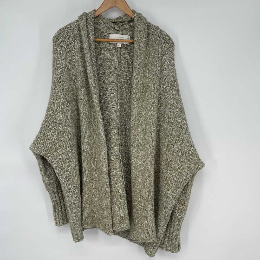 Angel‎ of the North Chunky Knit Open Cardigan Alpaca Blend Slouchy Size M